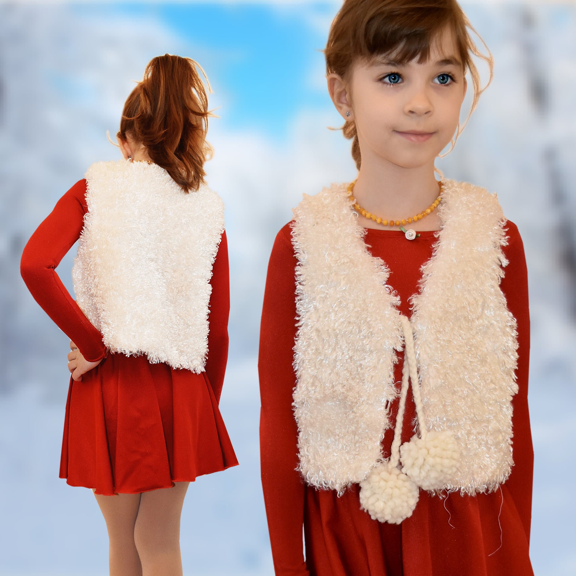 Cool girls vest, pdf sewing pattern, age 1-12 by Frocks & Frolics. Fully reversible with pompom closure. Comes with a complete video tutorial for every step.