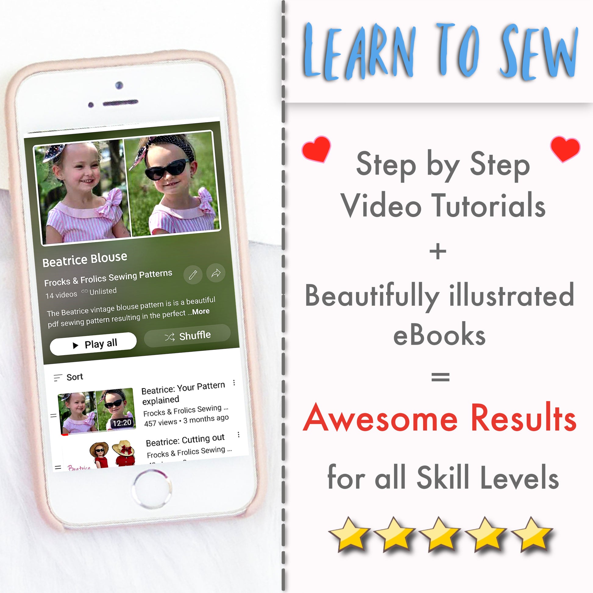 Beatrice blouse, pdf sewing pattern with assymmetrial collar and feature bow. Vute inset sleeves. Comes with YouTube sewing tutorial.