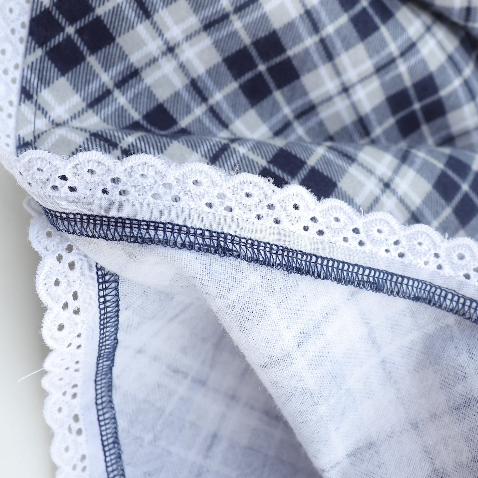 Bonnie twirl skirt with yoke and a gathered circle skirt. With gorgeous lace trim and generous back ties, pdf sewing pattern by frocks and frolics.