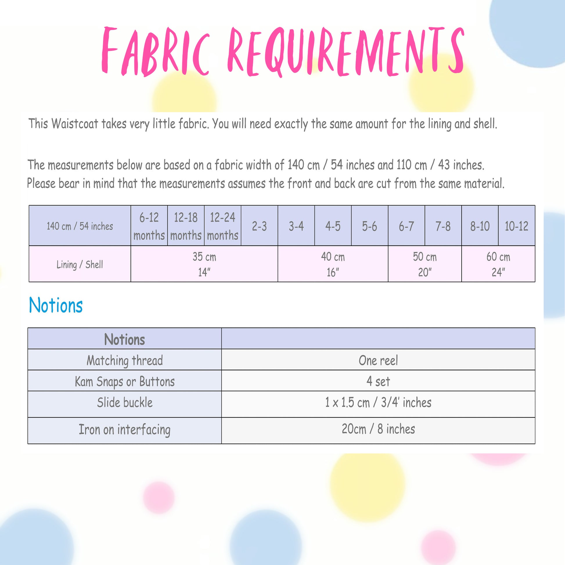 Brooklyn waistcoat, pdf sewing pattern by frocks and frolics. Fully lined with tie backs. Fabric requirements. Includes a free video sewing course.