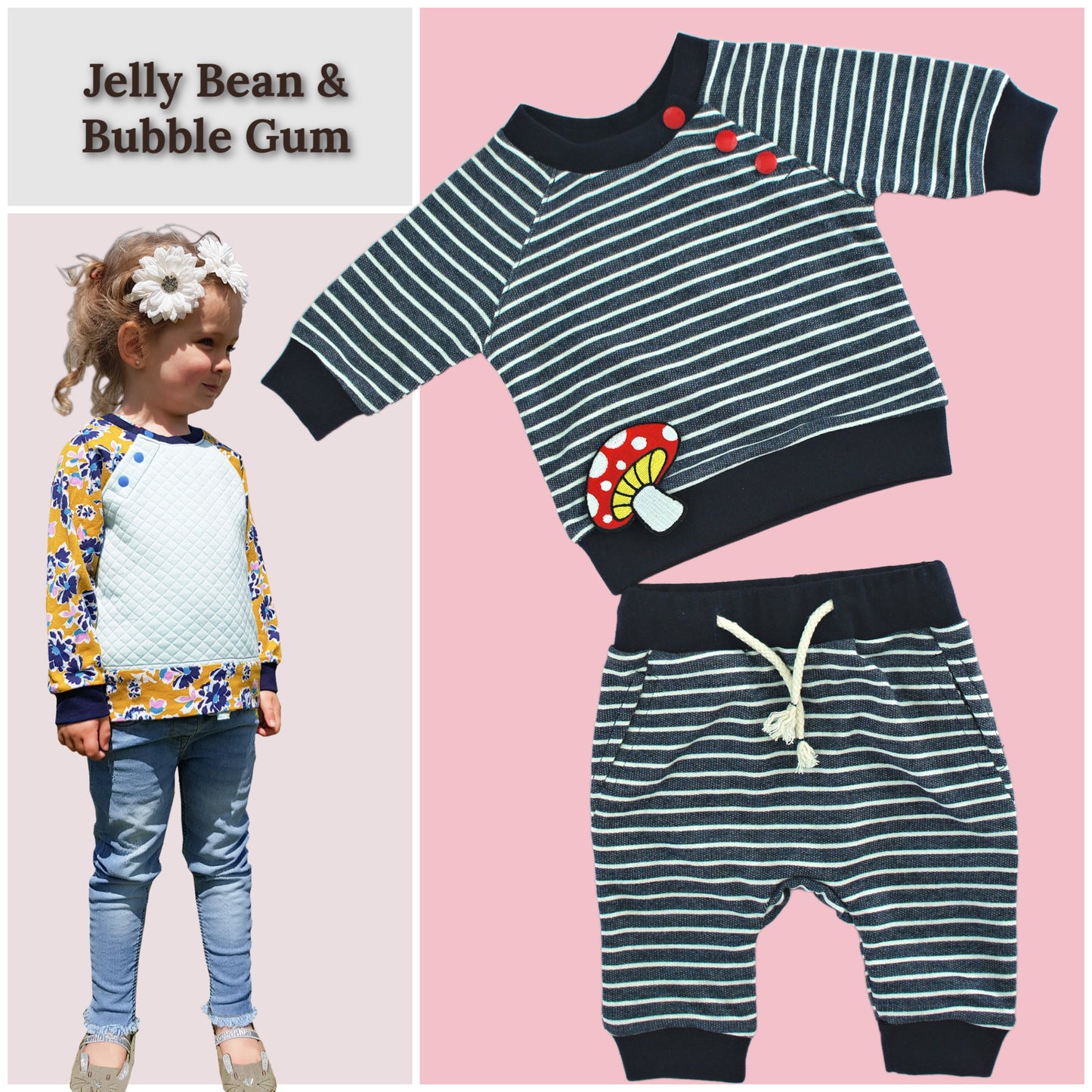 BUBBLE GUM JOGGERS & JELLY BEAN SWEATER