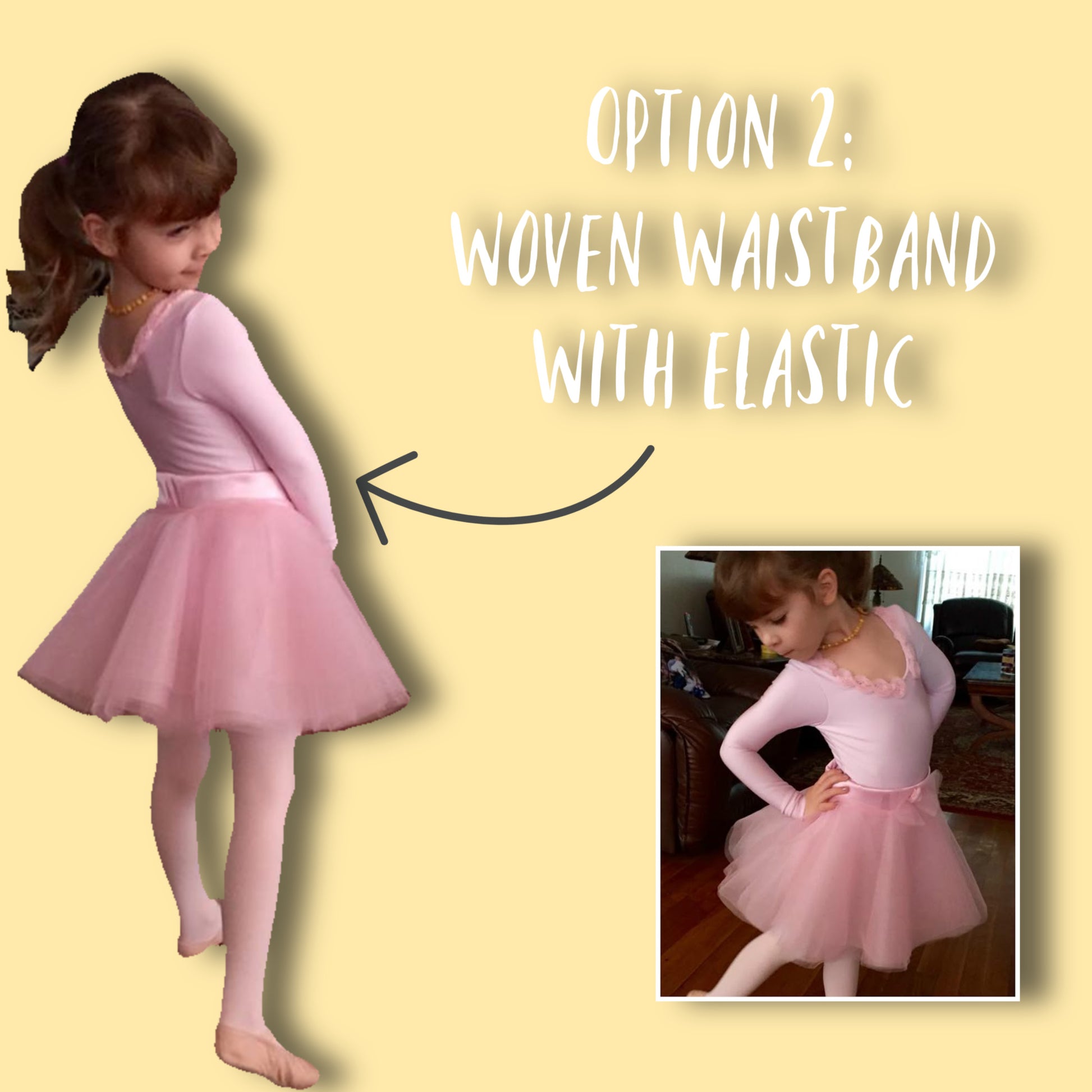 Circle skirt pdf sewing pattern by frocks and frolics. Three different waistband option, here with tulle, satin lining and ysatin woven waistband. Each skirt has a video tutorial explaining every step. Here with yoga waistband and jersey skirt.