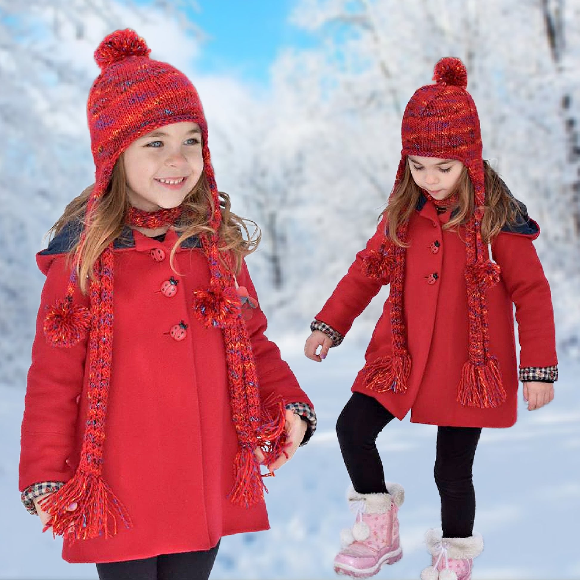 Dakota Pea Coat, pdf sewing pattern by Frocks and Frolics. Fully lined wool coat  with hoodie or collar. The sewing pattern comes with video tutorials.