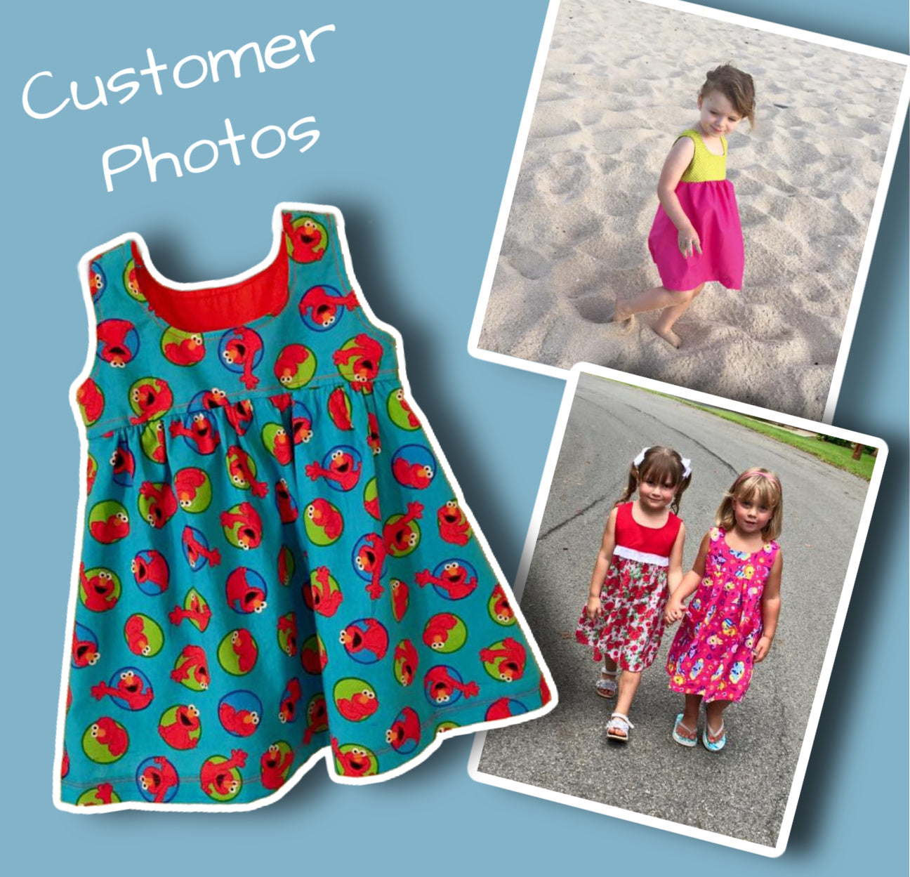 Georgina dress pdf sewing pattern by Frocks & Frolics, high waisted bodice, applique how to in printed cotton. Customer examples.