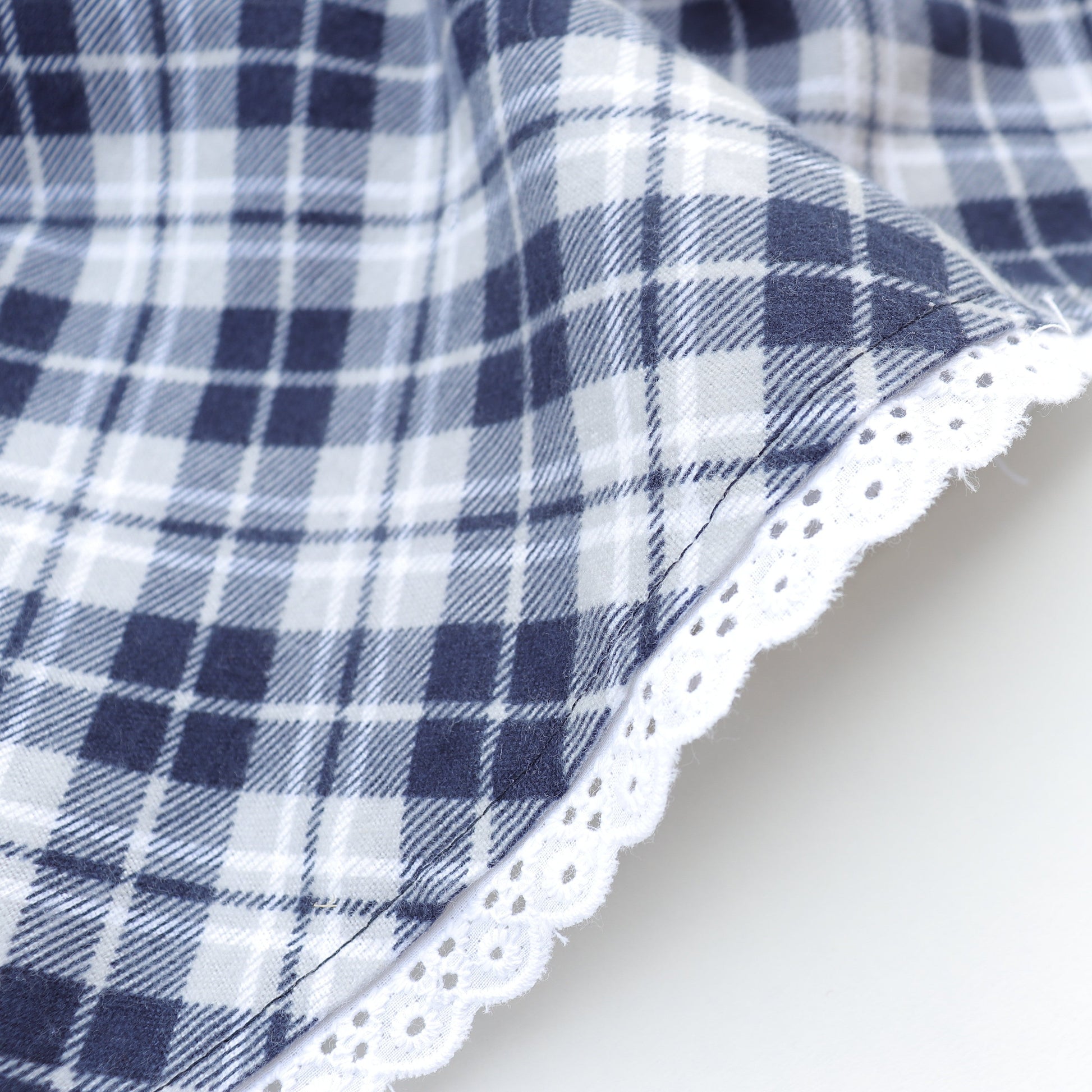 Bonnie twirl skirt with yoke and a gathered circle skirt. With gorgeous lace trim and generous back ties, pdf sewing pattern by frocks and frolics.