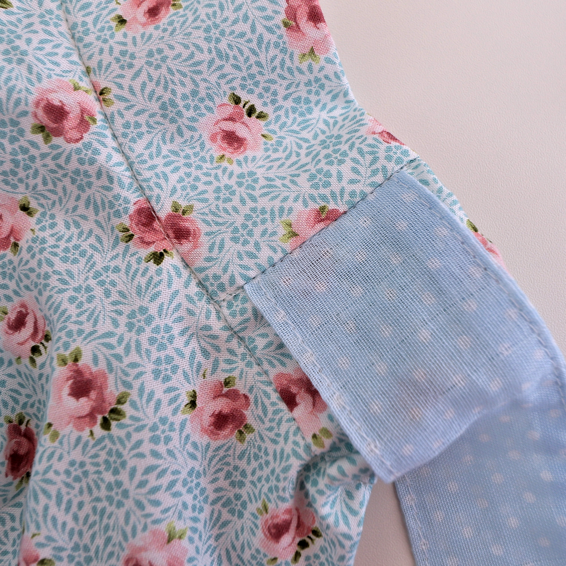 Bonnie twirl skirt with yoke and a gathered circle skirt. With gorgeous lace trim and generous back ties, pdf sewing pattern by frocks and frolics.