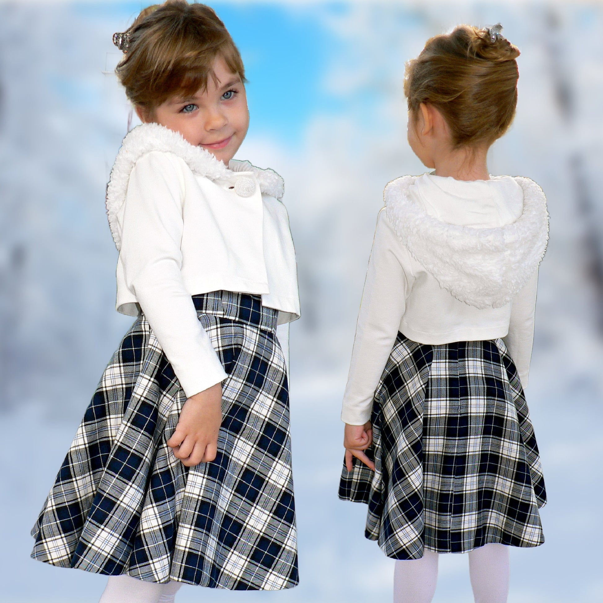 Joanna girls Jersey cardigan. A pdf sewing pattern by Frocks & Frolics. Sweatshirt body and four way stretch sleeves. Gorgeous wide Hoodie with rose trim. Partly lined with button closure. Pattern includes a video tutorial for making the cardigan.