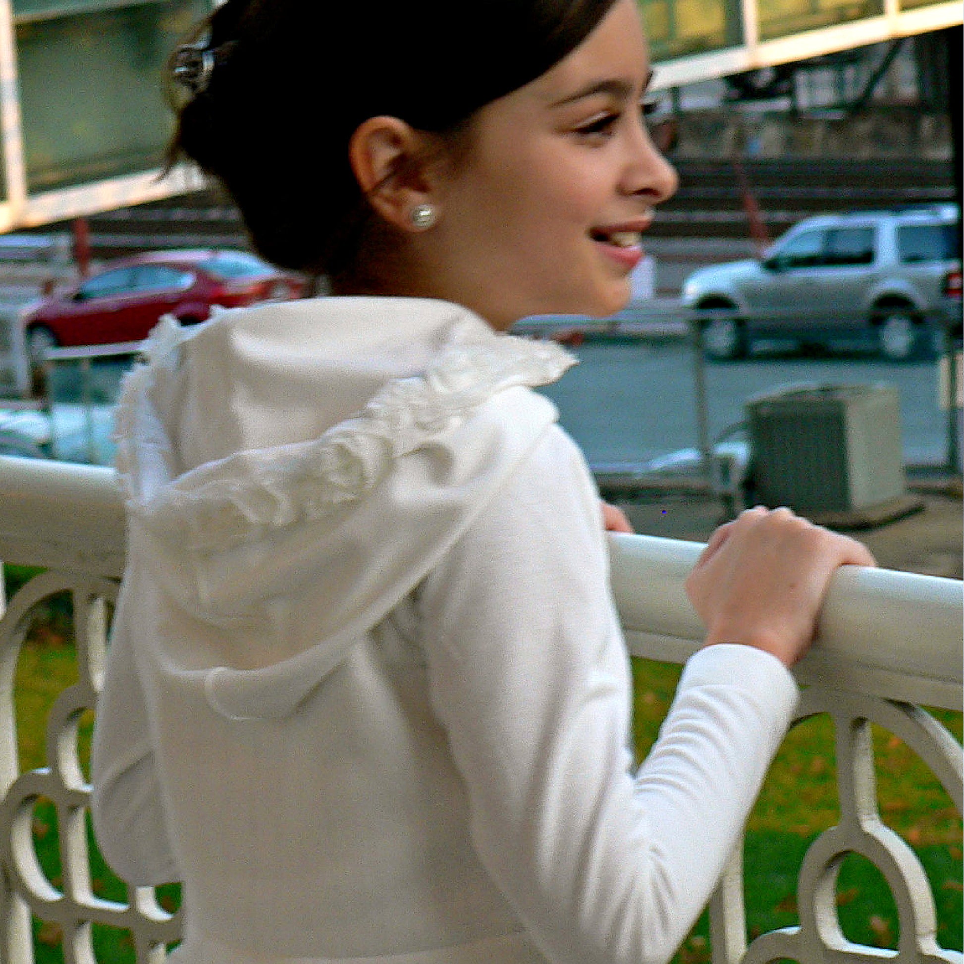 Joanna girls Jersey cardigan. A pdf sewing pattern by Frocks & Frolics. Sweatshirt body and four way stretch sleeves. Gorgeous wide Hoodie with rose trim. Partly lined with button closure. Pattern includes a video tutorial for making the cardigan.