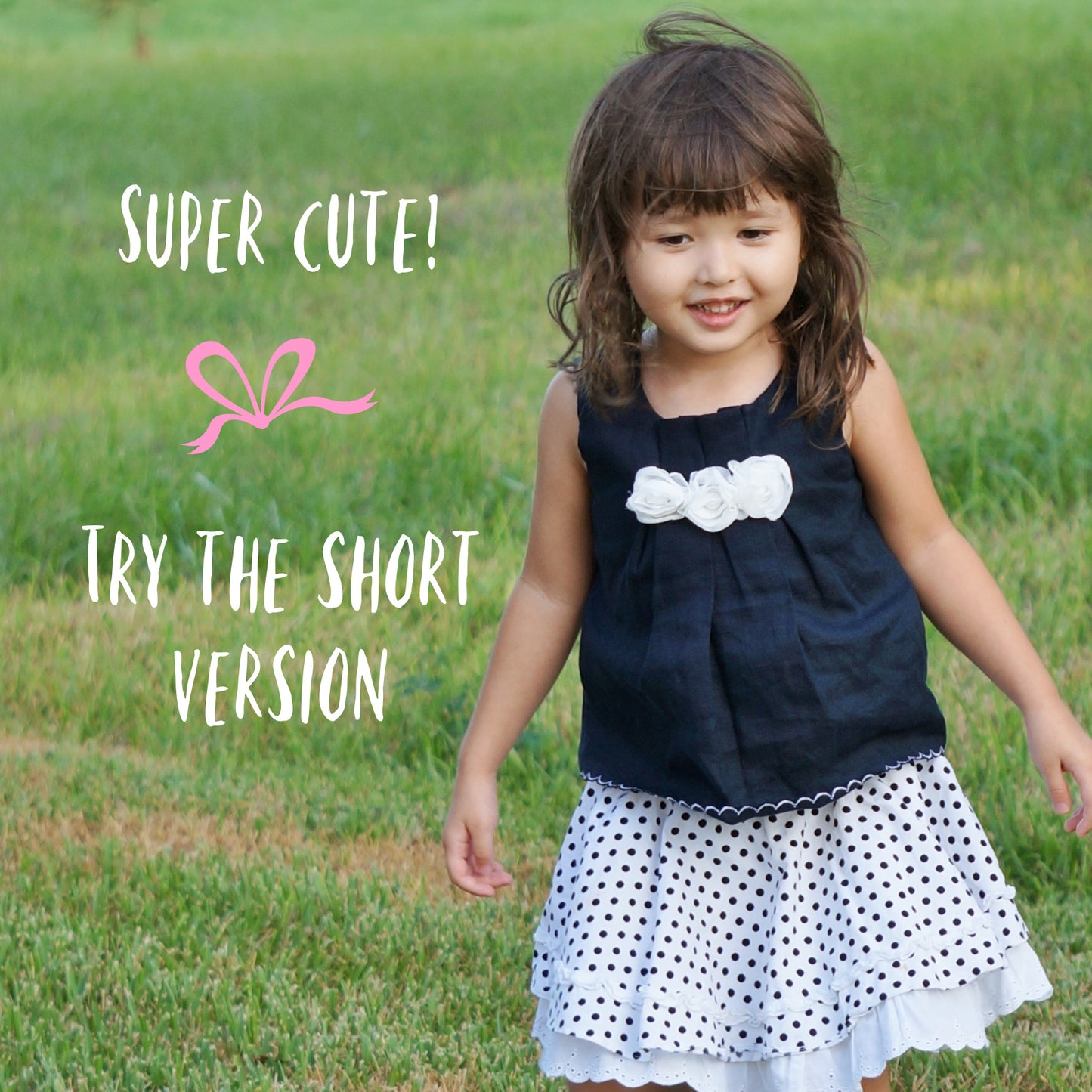 Pretty sleeveless summer dress with front pleats which open out. A-line shape, knee length. Sewing pattern and free video tutorial by Frocks & Frolics.