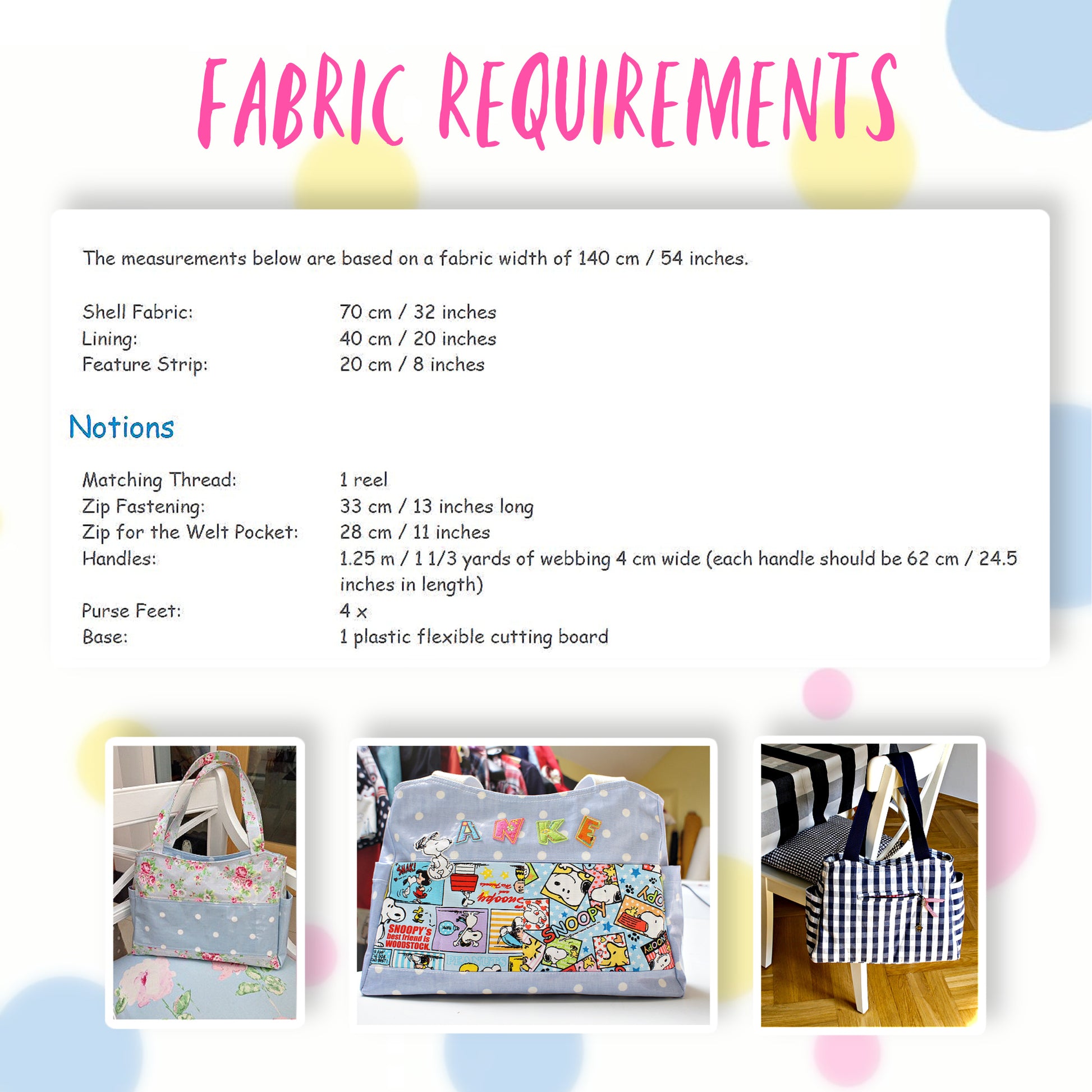 London tote bag pdf sewing pattern by Frocks & Frolics. In laminated oil cloth. Pink with dianty flowers. Wide handles and outside pockets. Fully lined, recessed zip. Comes with a free video course.