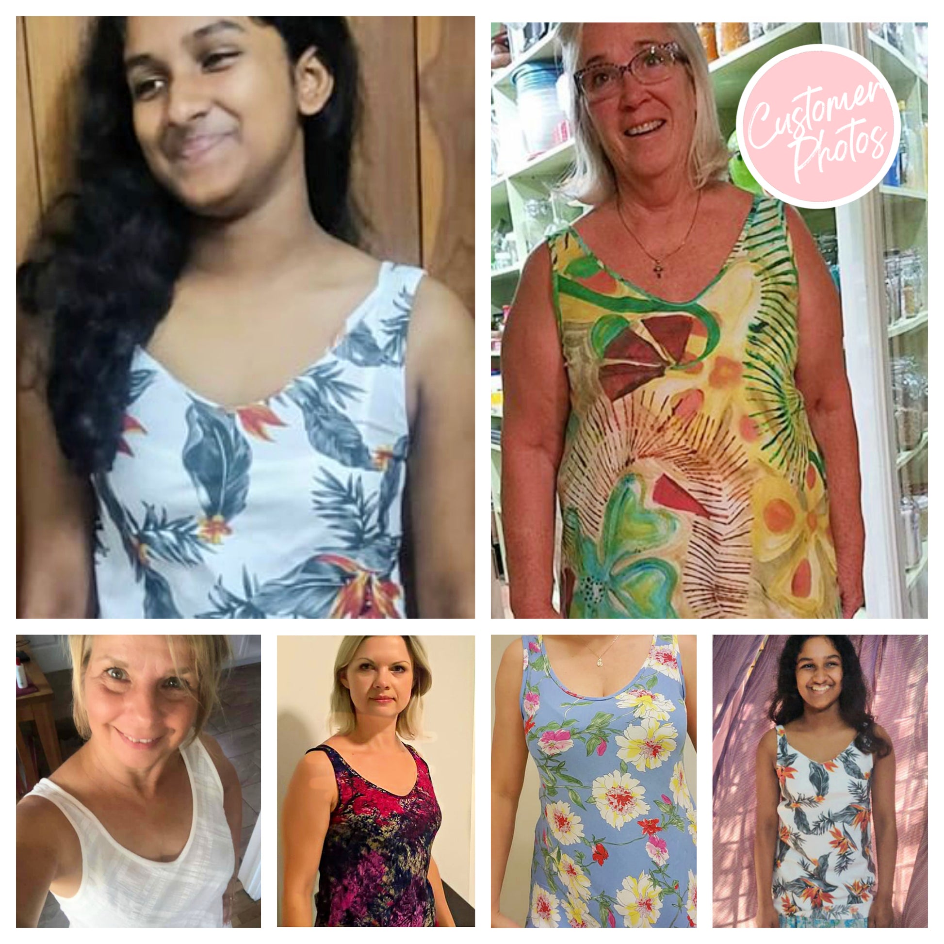 Manhattan tank top, pdf sewing pattern by Frocks and Frolics. Bias cut chiffon top in hand painted silk. Low rounded V-neck and low cut back. Lined or single layer option with video tutorials for both versions. Customer makes.