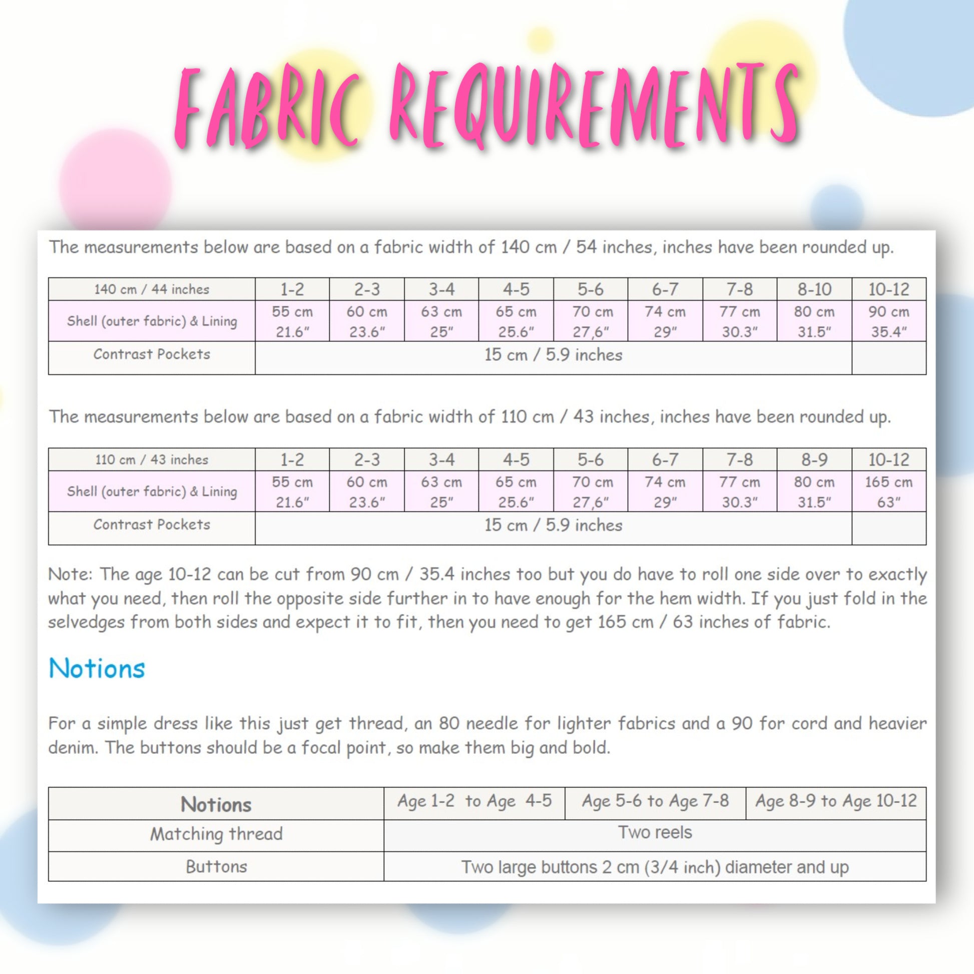 Mimi apron dress pdf sewing pattern. For girls age 1-12. Fully lined with side pockets and cute applique. Fabric requirements.