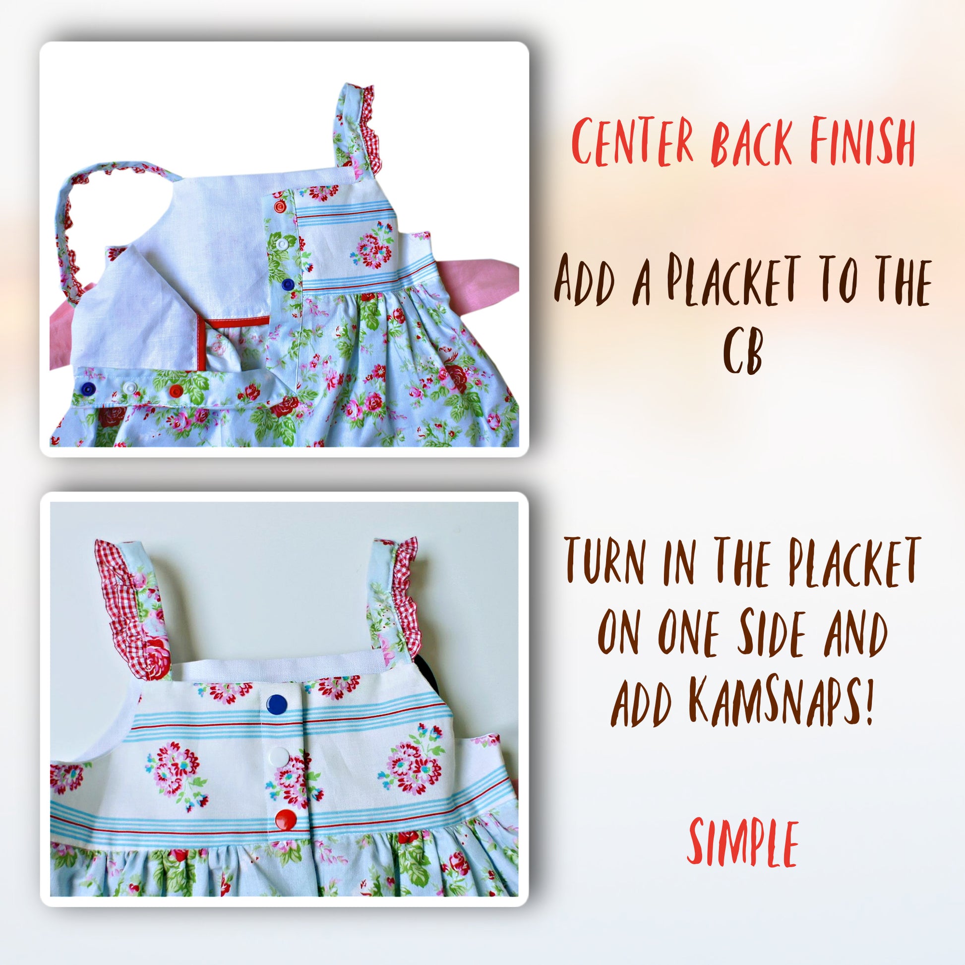 Natalie girls pinafore dress, pdf sewing pattern by Frocks & Frolics. High waist and sash with ties.  Here featuring a combination of Michael Miller fabrics in mushroom print and cute patch pockets. Double layer hem completes the look.