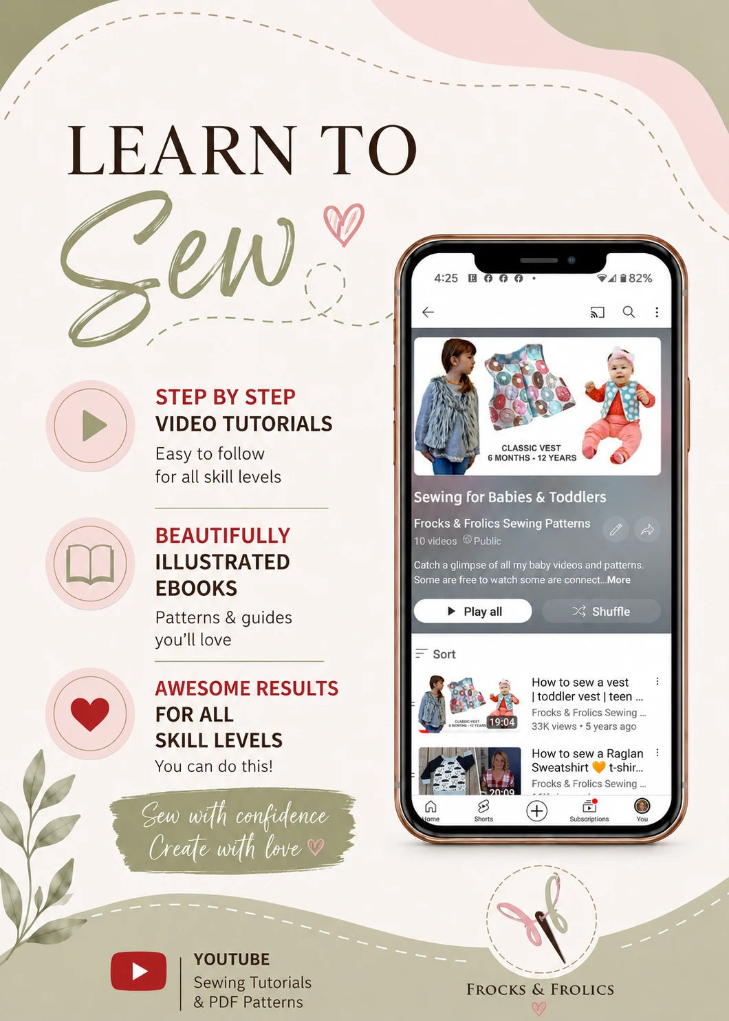 Learn to sew with Frocks and Frolics, PDF sewing patterns and video tutorials for beginner and advanced sewists