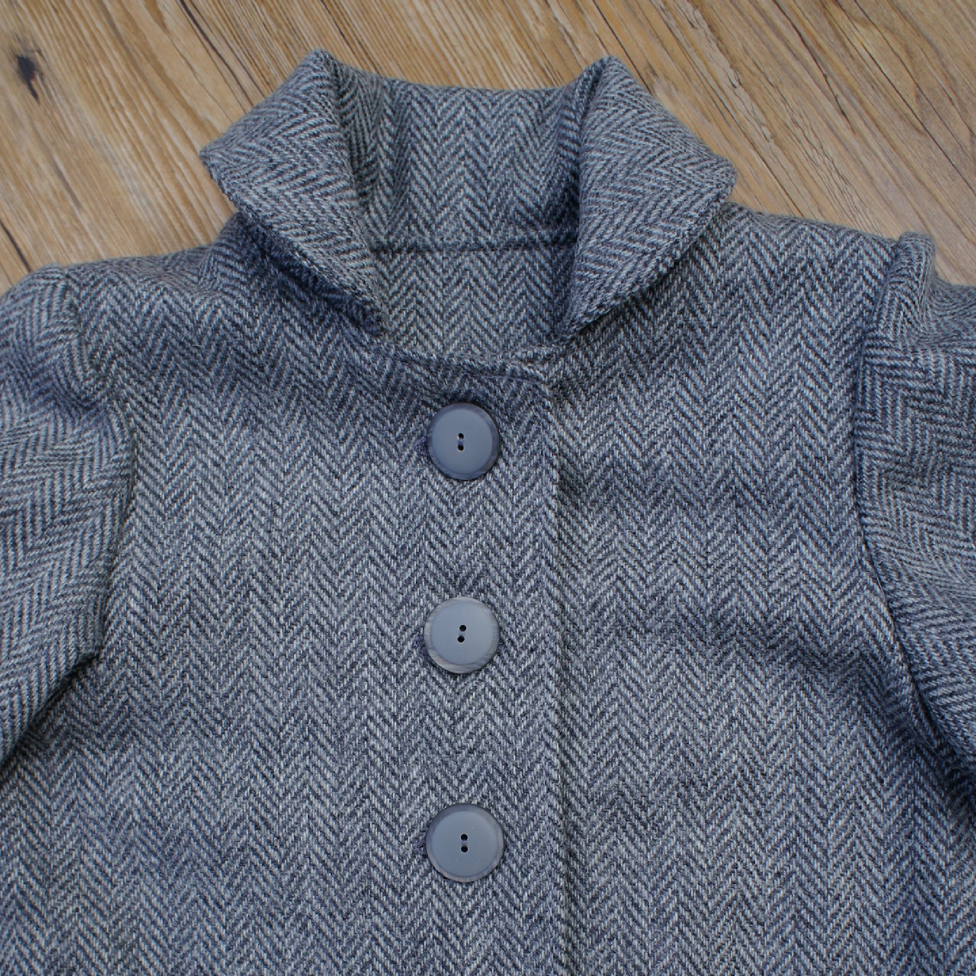 Dakota Pea Coat, pdf sewing pattern by Frocks and Frolics. Fully lined wool coat  with hoodie or collar. The sewing pattern comes with video tutorials.