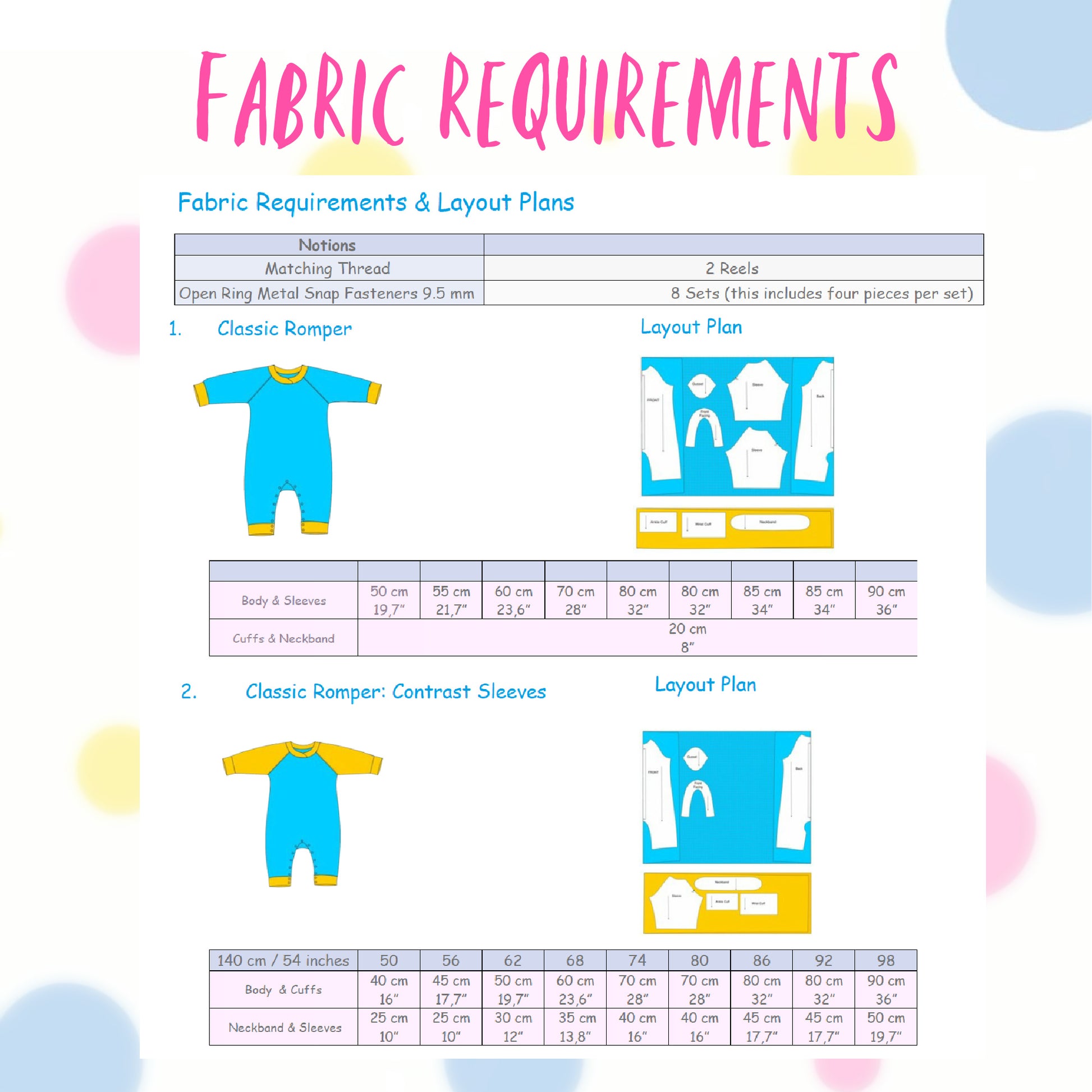 Lollipop romper, pdf sewing pattern by frocks and frolics. Raglan sleeves and full length legs with cuffs. Gusset in the inner leg seam and KamSnap closure.Teddybear print. Comes with video tutorial.