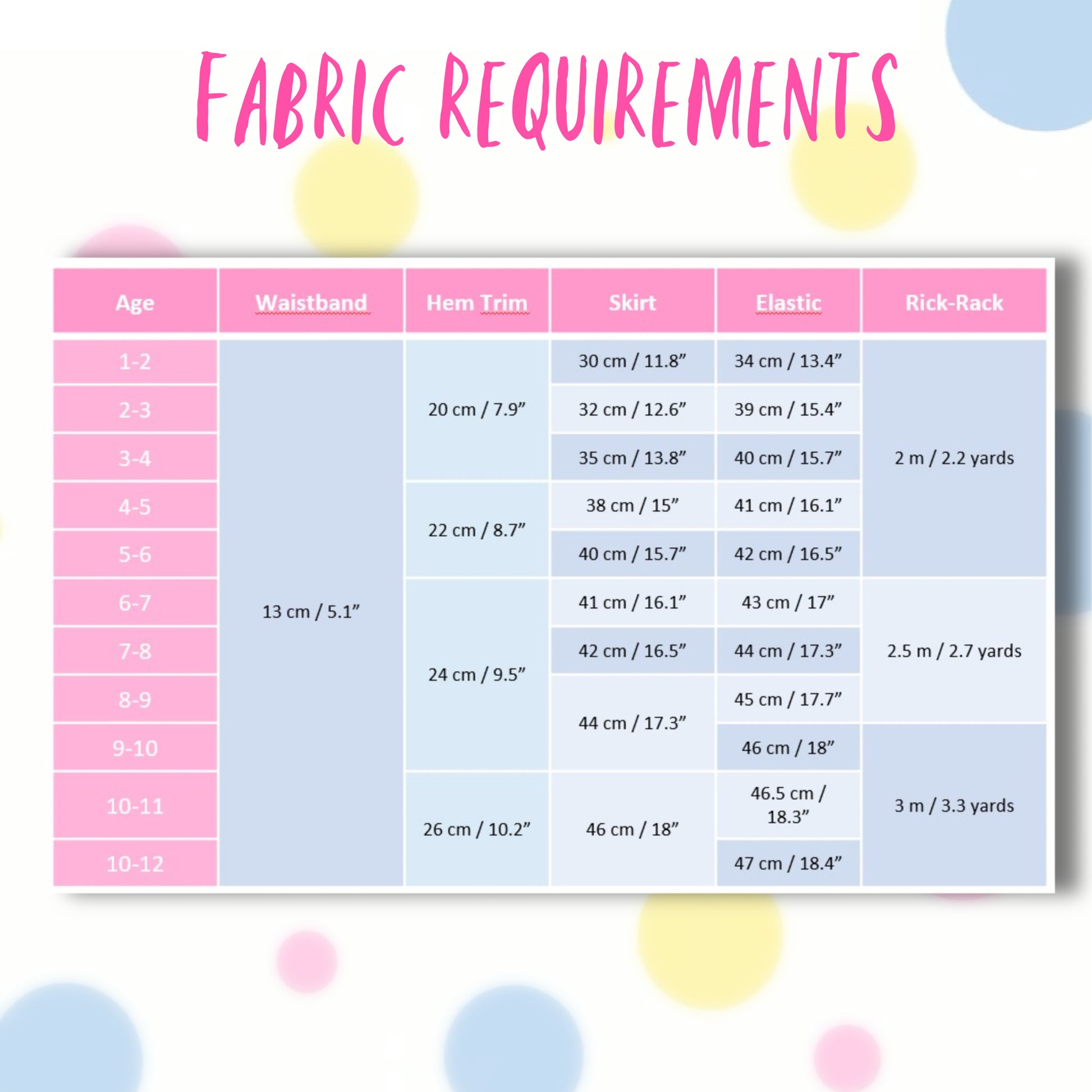 Melinda skirt, pdf sewing pattern by Frocks & Frolics. Elasticated waist with feature front panel. Comes with video tutorial. Fabric requirements.