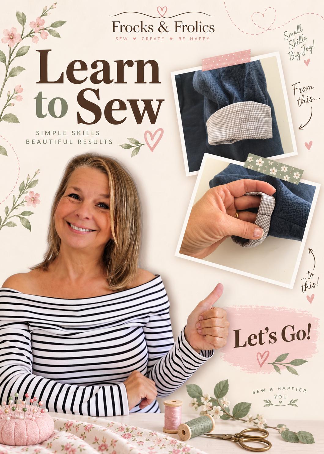 Frocks & Frolics Classic Bolero Learn to Sew guide – cuff detail with checked lining