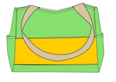 London tote bag, sewing pattern, frocks and frolics, colour blocking