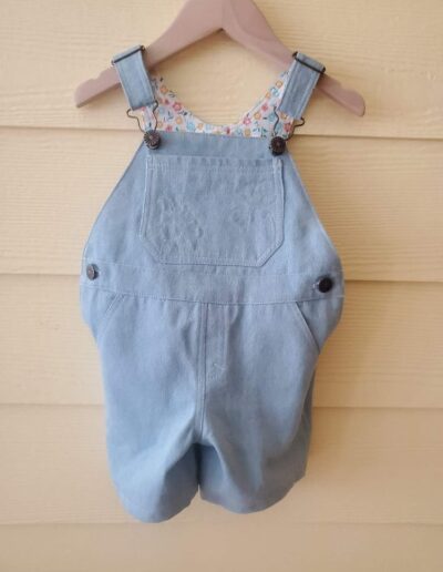 Dungarees, Overalls sewing pattern by Frocks and Frolics, for babies and toddlers, age 0-3, jumpsuit sewing pattern, romper, classic dungaree pattern, Marina Brumpton, customer photos